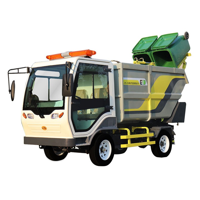 Electric self loading at unloading garbage truck